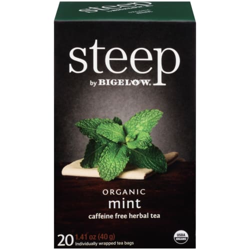 Bigelow Steep Organic Mint Tea, Caffeine Free